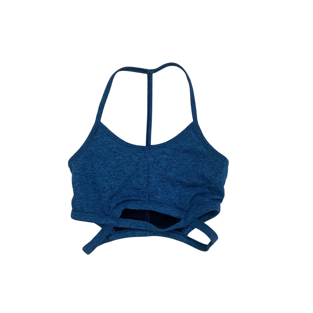 FP Movement Free People‎ Blue Space Dye Strappy Cutout Sports Bra Small